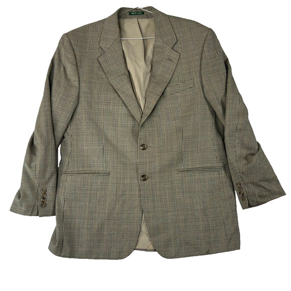 Lauren Ralph Lauren Sport Coat Men's Size 44R Houndstooth Two Button Wool - Picture 1 of 11